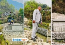 किन्ताङफेदी बेलीबृज निर्माणको लागि रसुवा देखि ल्याइयो सामाग्री: अध्यक्ष रण बहादुरको विशेष पहल